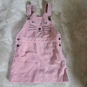 EUC toddler girls courdery overalls dress